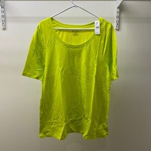 NWT Lane Bryant Perfect Sleeve Tee Lime Green - 14/16